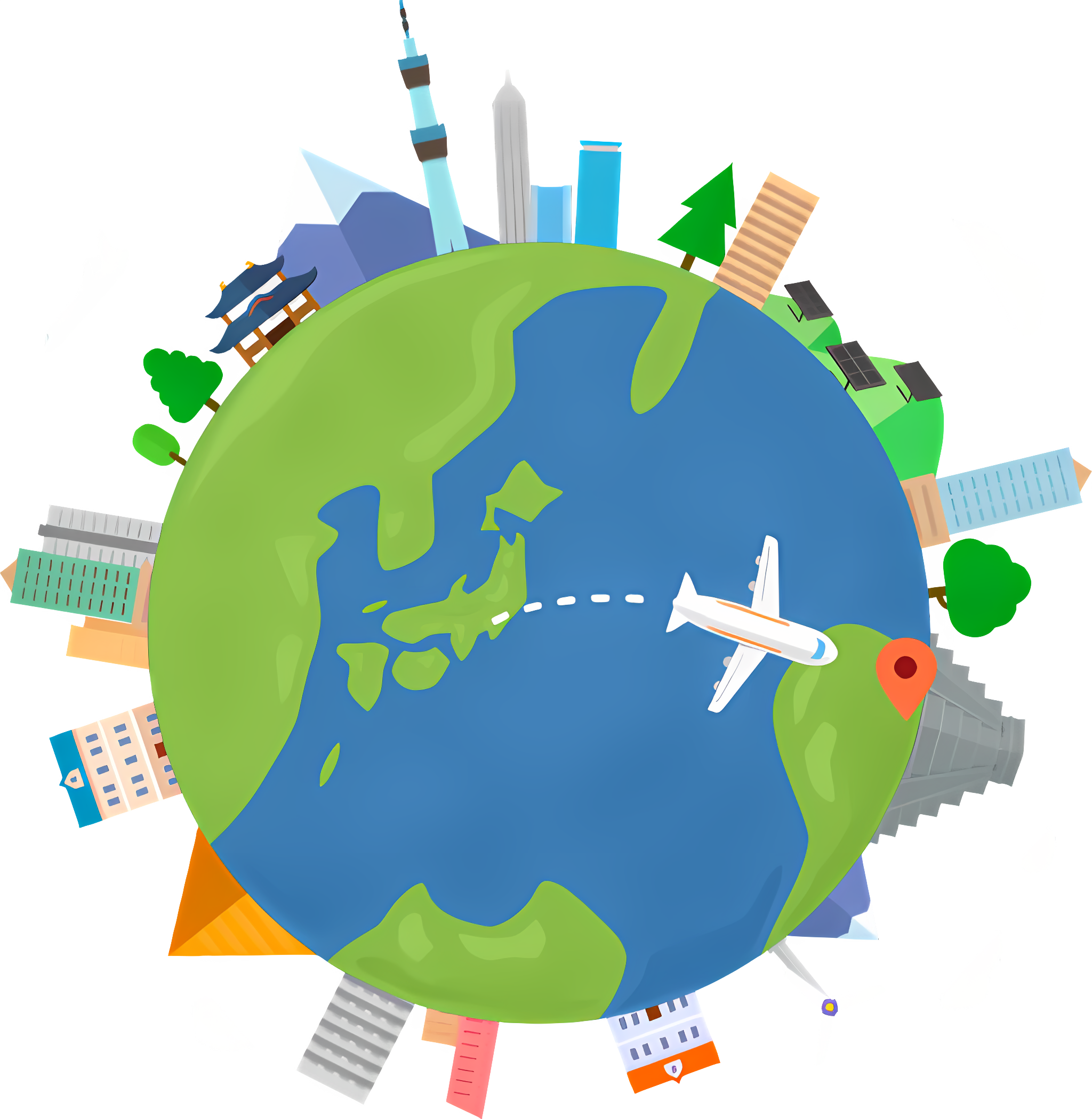 World travel illustration